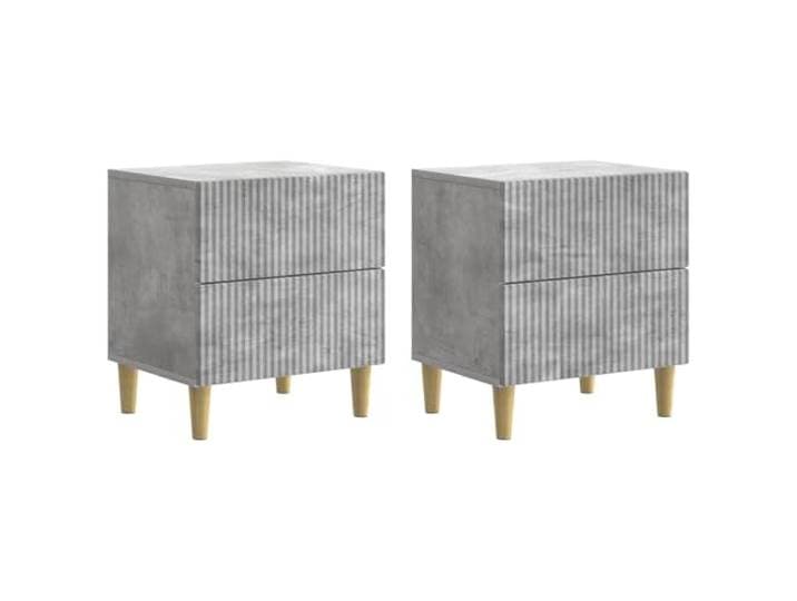GHVBNMF Nachttisch 2er Set Betongrau 43x34,5x48 cm Holzwerkstoff Stilvolles 2er Set Nachttische in Betongrau für Schlafzimmer und Wohnzimmer mit geräumigem Stauraum.