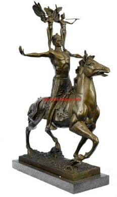 Bronzhaus Signed Houdon Angels Announces Arrival Bronze Sculpture Statue Figure Figurine