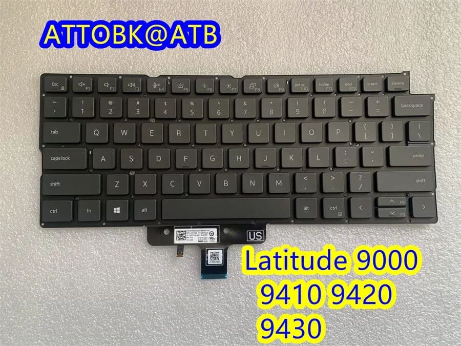 ATTOBK@ATB English/UK/French/Spanish Laptop Keyboard For DELL Latitude 9000 9410 9420 9430 Backlit