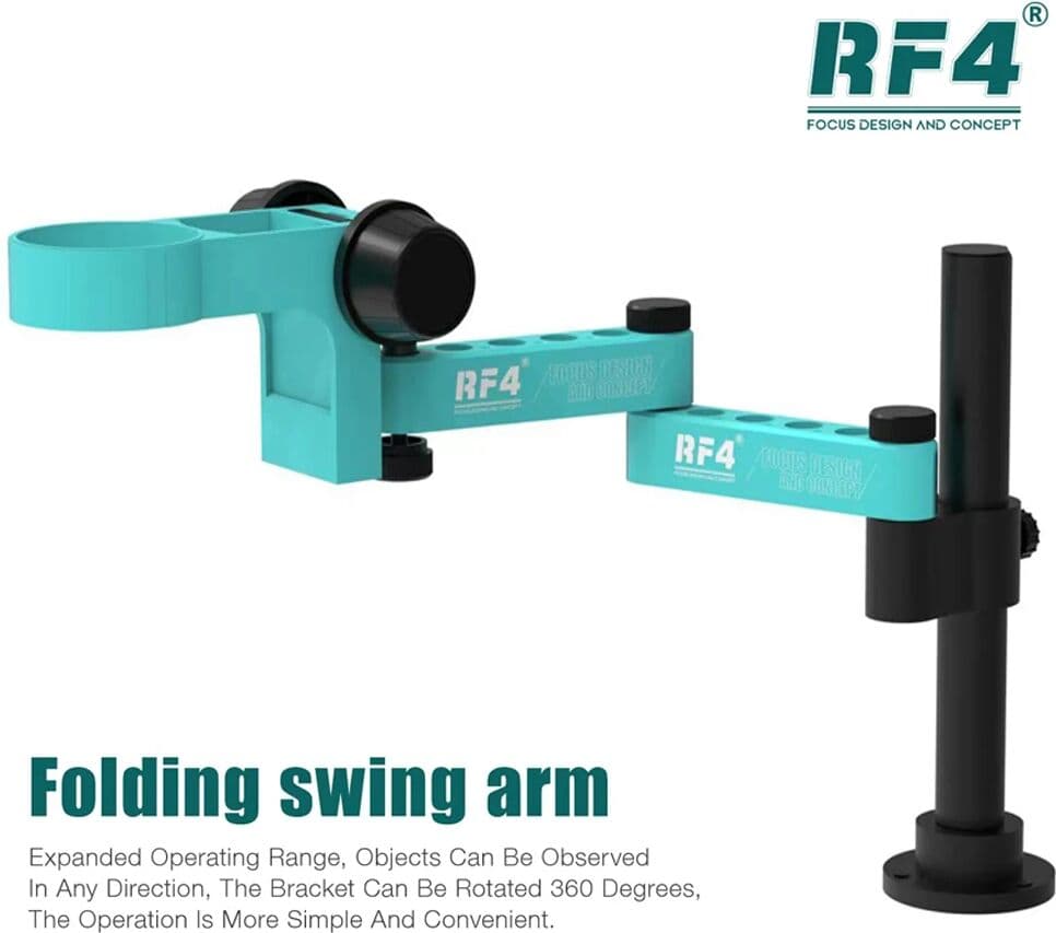 RF4 RF-FO19 Stereo Microscope Articulating Arm Rotatable Universal Both Arms Stand Telescopic 360  Lifting Maintenance Detection