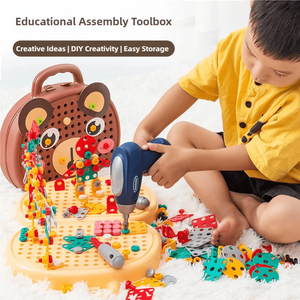 NONE Children's Screw-Twisting Assembly and Disassembly Tool Box Electric Drill Baby Hands-On Educational Toys for Boys