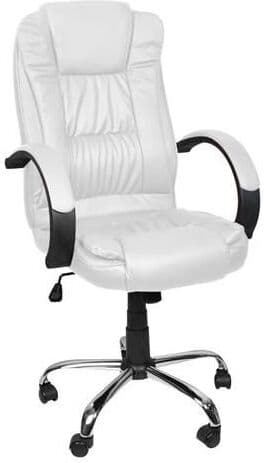 Silla de Oficina en Cuero Ecológico (Blanco) - MALATEC