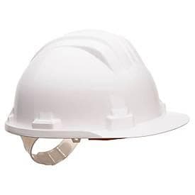 Portwest Arbeits-Sicherheitshelm PS61, unbelüftet, mit Schirm, Regenrinne, verstellbares Kopfteil, PEHD, weiss