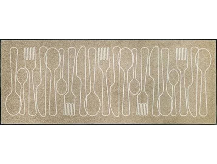 Wash+Dry Fußmatte Cutlery Symphony 75x190 cm, beige