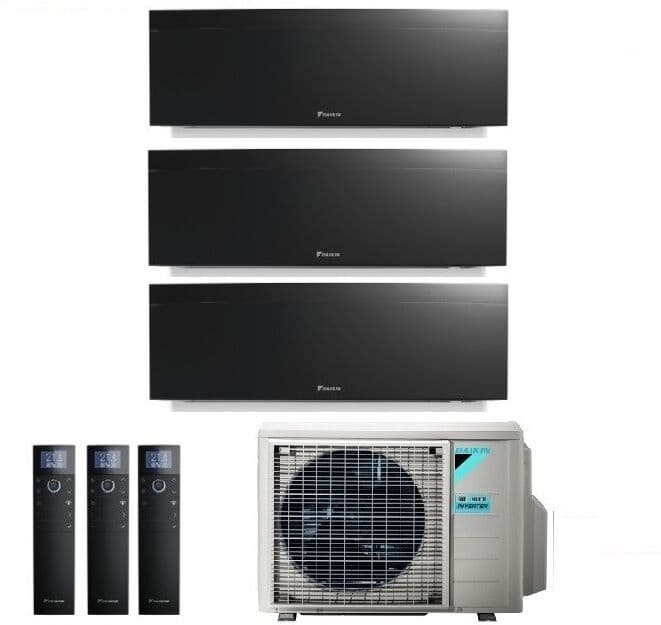 Climatizzatore Condizionatore Daikin Trial Split Inverter Serie 3 Ftxj R-32 Emura Iii Nero Bluevolution 9000+9000+9000 Con 3mxm68n9 Wi-Fi Incluso - New -9+9+9