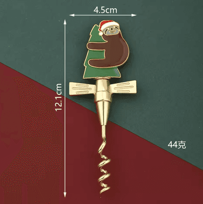 Inspire Curations Christmas Bear & Puppy Wine Bottle Opener Gift Corkscrew bear