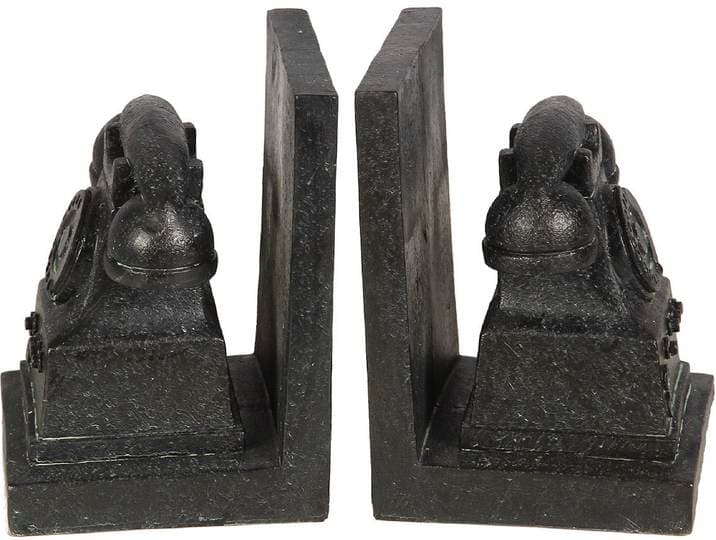 Buchstütze AMBIENTE HAUS Telefon-Buchstützen 16cm , grau (antikschwarz), B:23cm H:16cm T:10cm, Polyresin, Buchstützen, Buchstütze