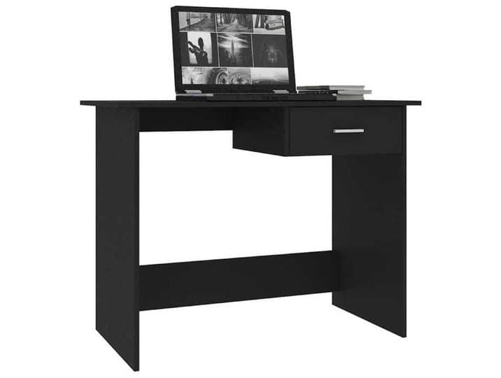 Table d'ordinateur Noir - Bureau droit style minimaliste - Noir - 100x50x76cm - Bois d'ingénierie 541 821560811