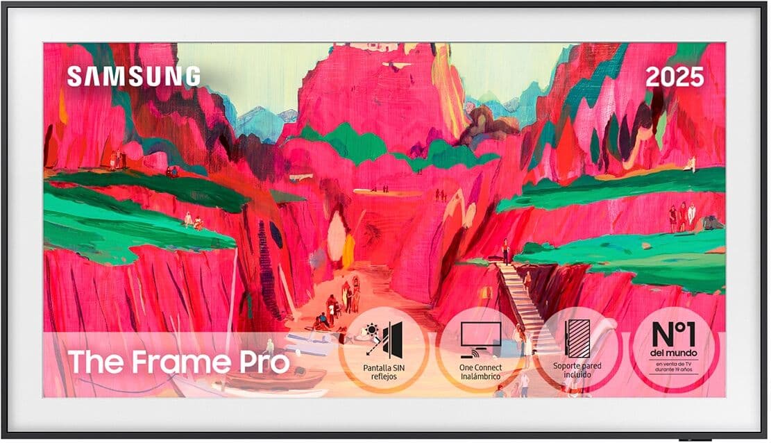 Samsung TV Neo QLED Mini LED 163 cm (65") The Frame Pro TQ65LS03FWUXXC 4K Smart TV, Soporte incluido (Reacondicionado Grado C). Negro