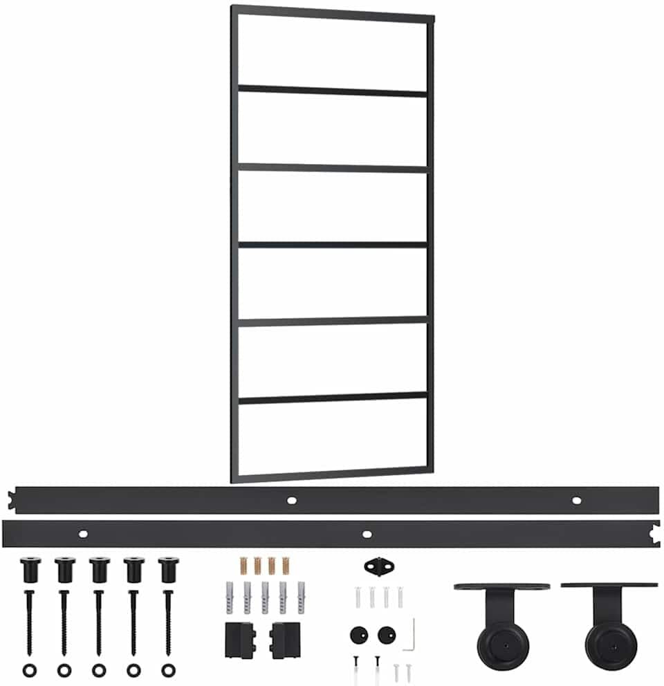 vidaXL Porte coulissante et quincaillerie Verre et Aluminium 90x205 cm
