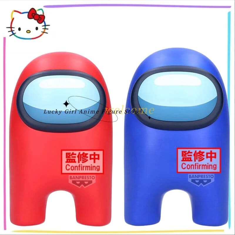 Bandai In Stock Original BANPRESTO SOFVIMATES Among Us Vol.1 RED BLUE Figure Model Gift Toy Doll Girl Desktop Ornaments CUTE