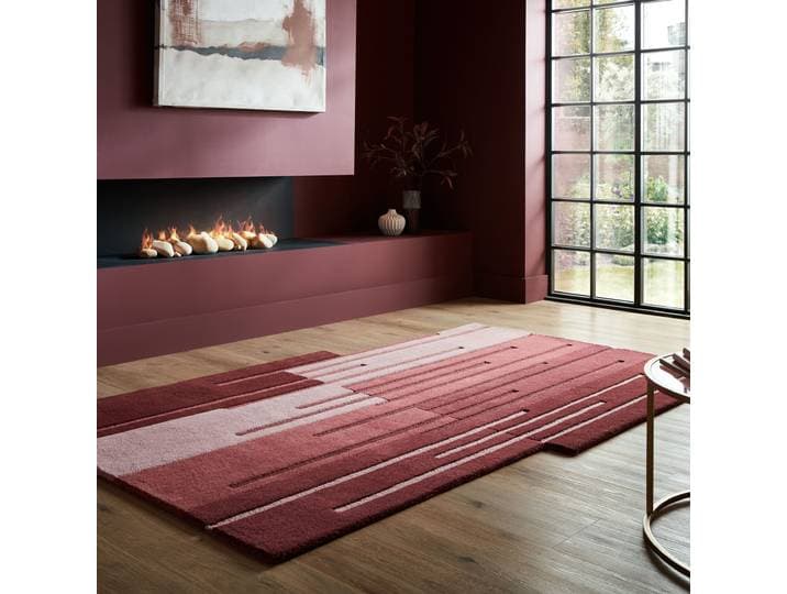 home24 Laagpolig vloerkleed Split rood 120 x 180cm wol