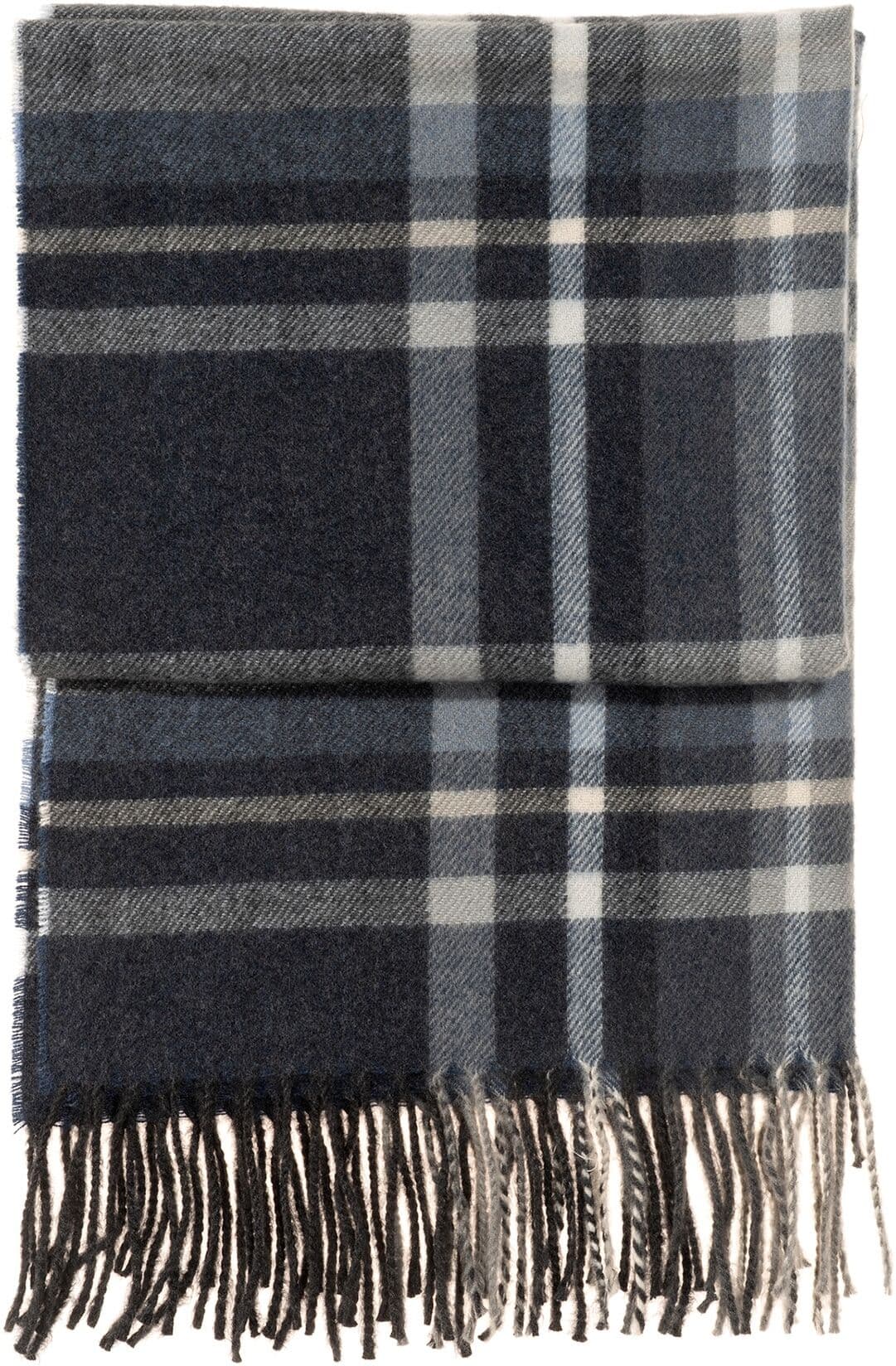 Schal MONTI, Herren, blau, Strick, Wolle, kariert, Modetücher Schal, weiche Haptik, klassisches Karomuster, Fransenabschluss blau Einheitsgröße