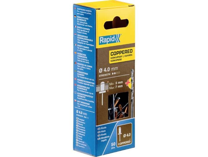 Klinknagels Rapid 5001462 Boor Ø 4 x 10 mm Koper Aluminium (50 Stuks)