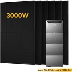 Anker SOLIX Solarbank 4 E5000 Pro, mit 6 x 500 Bifaziale Solarmodule, by Powerness - 20kWh / ohne Zubehör / Selbstabholung