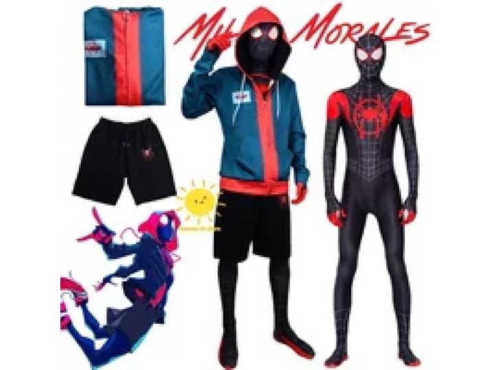 BEAST KONINKRIJK Spider Miles Morales Cosplay Halloween Jas Romper Masker Feestkostuum Kostuums Spider Miles Fantasy voor Unisex