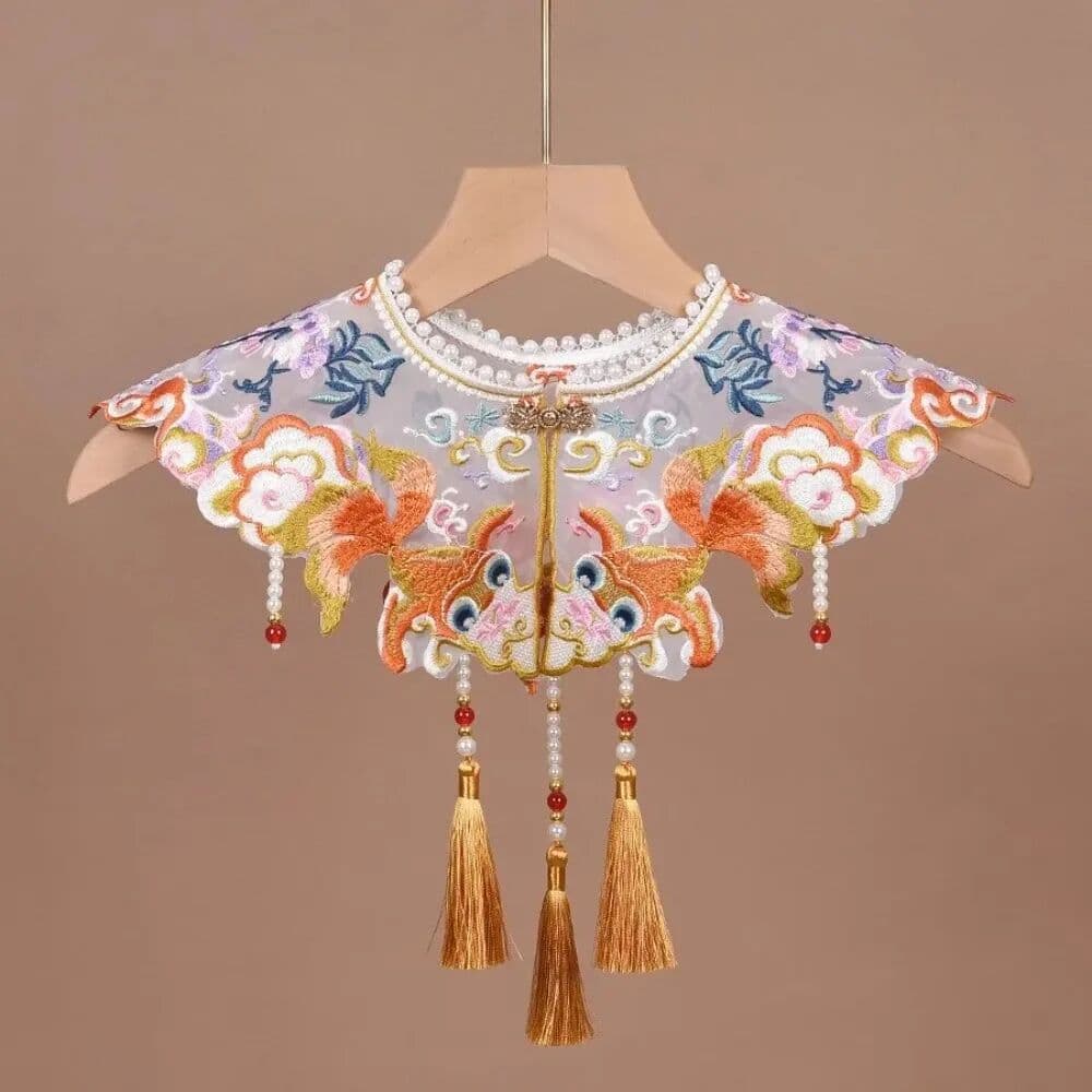 NONE Vintage Qipao Women Clothing Streetwear Ethnic Style Embroidery Wraps Horse-face Hanfu Poncho Capes Cloak Shawls Fashion Clothes