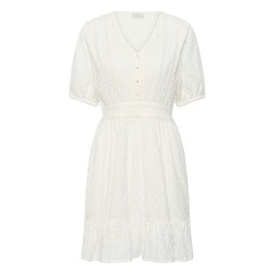 Midikleid KAFFE "Damen Kleid KAbea", Damen, Gr. 38, N-Gr, weiß (chalk), Obermaterial: 100% Baumwolle CO., Kleider Midikleid