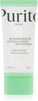 Purito Wonder Releaf Centella Daily Sun Lotion Creme facial protetor e iluminador SPF 50+ 60 ml. Wonder Releaf Centella Daily Sun Lotion