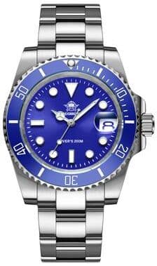 Quick Pick Pro ADDIESDIVE Stainless Steel Quartz Watch For Men Waterproof Business & Sports Timepiece blue Steel