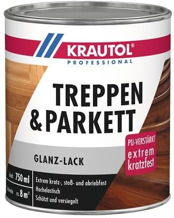 KRAUTOL Treppen- und Parkettlack seidenmatt farblos, 160 x 2,5 l auf Palette