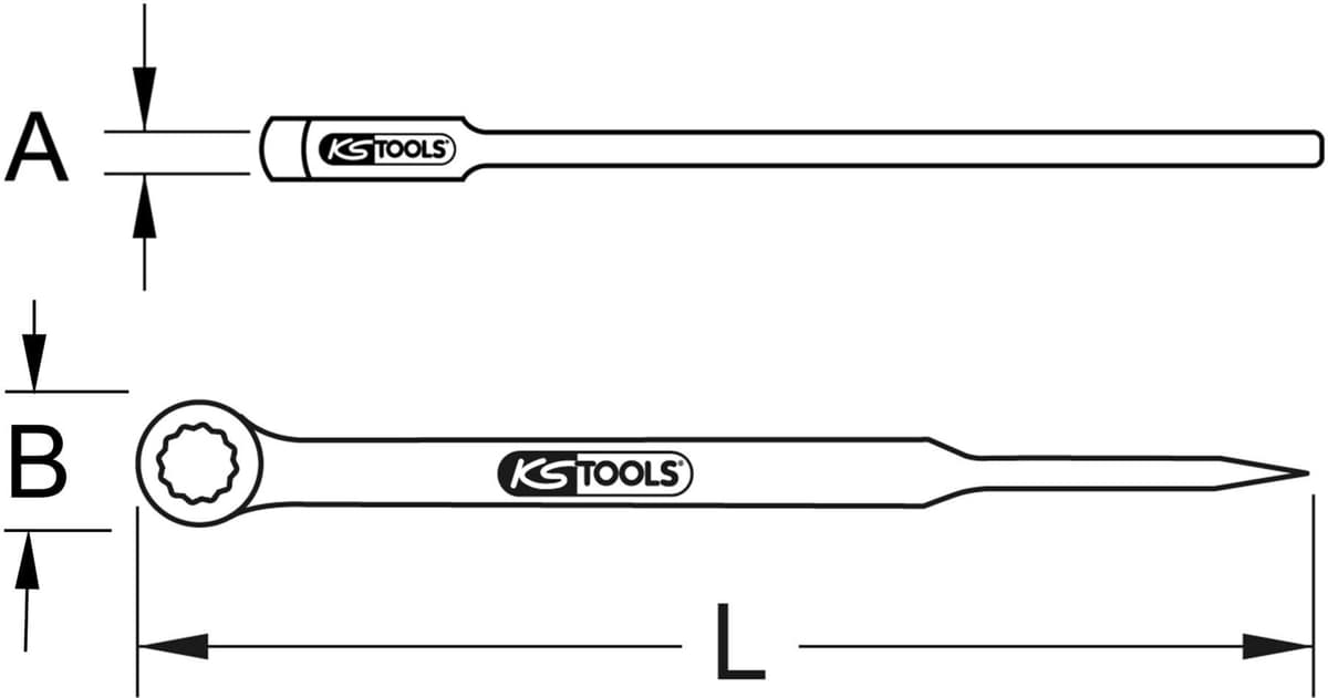 KS Tools BRONZEplus Montageringschlüssel mit Dorn, gekröpft 35 mm (963.8185)
