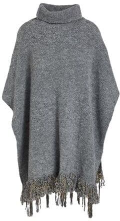 Simona Corsellini Poncho Mujer Gris ONESIZE Mujer