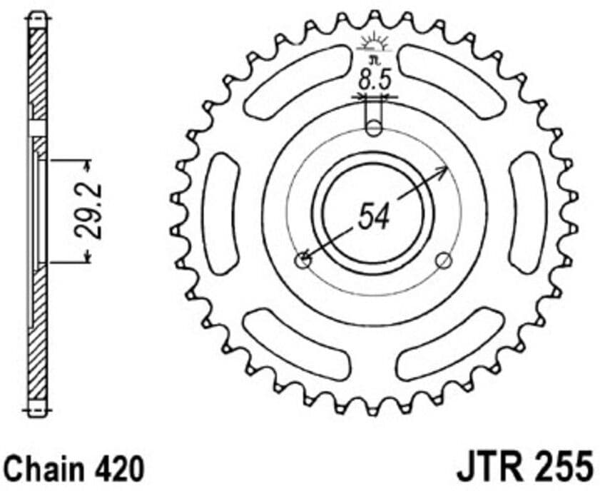 Kettenrad JT JTR255,40