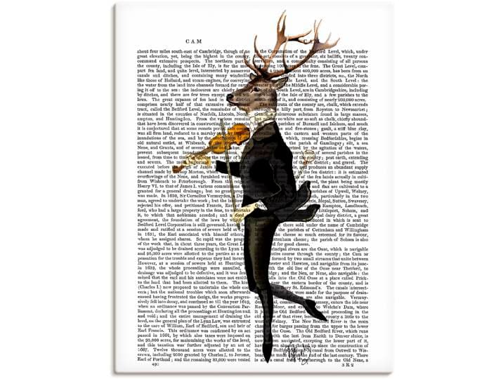 Wandbild ARTLAND Tanzender Hirsch mit Violine , weiss (farbe bild(er): weiß), B:45cm H:60cm, Bilder, Wandbild, als Leinwandbild, Poster in verschied. Grössen