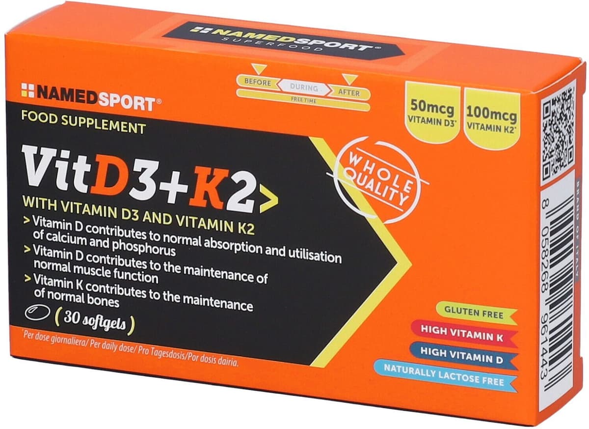 NAMEDSPORT Srl Named Sport, VitD3+K2, 30 Softgels