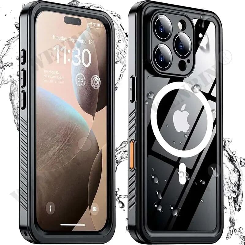 WENBIN IP68 Waterproof Case For iPhone 17 16 15 14 Pro Max Plus ull Body Protective Cover Swim Underwater Diving Magsafe Magnetic Case