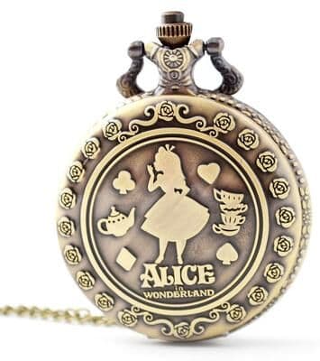ModernMart Alice In Wonderland Pocket Watch Vintage Anime Retro Fob Gift Watch Alice In Wonderland Pocket Watch Vintage Anime Retro Fob Gift Watch