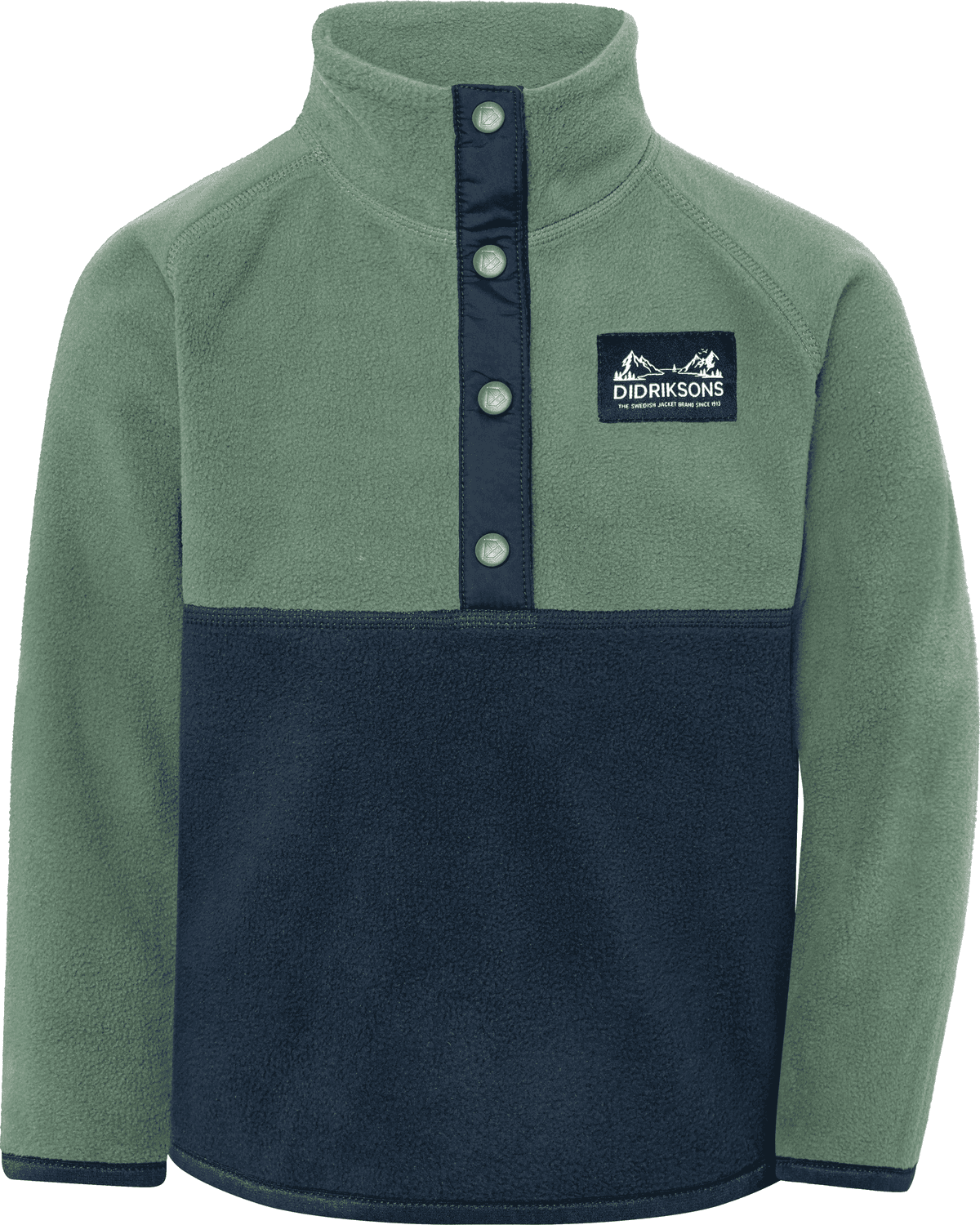 Didriksons Kids' Monte Half Button Dark Moss 90
