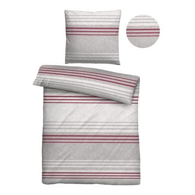 Bettwäsche BIBERNA "0840516", rot (burgund), B/L: 155cm x 220cm, 1 Stk., 1 Stk., Flanell, B/L: 80cm x 80cm, 2 Stk., Flanell, Obermaterial: 100% Baumwolle, Bettwäsche, Bettwäsche, kuschelig warm, samtweich, Melange, 100% Baumwolle, made in Germany