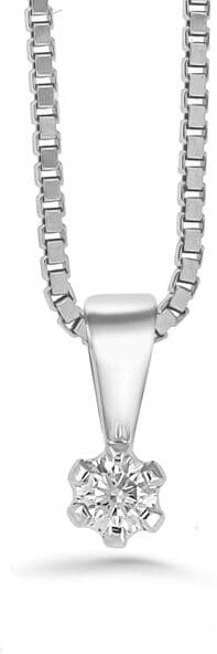 Silván Solitaire timanttiriipus 0,10ct, valkokultaa, timanttikorut Timanttiriipus ilman ketjua