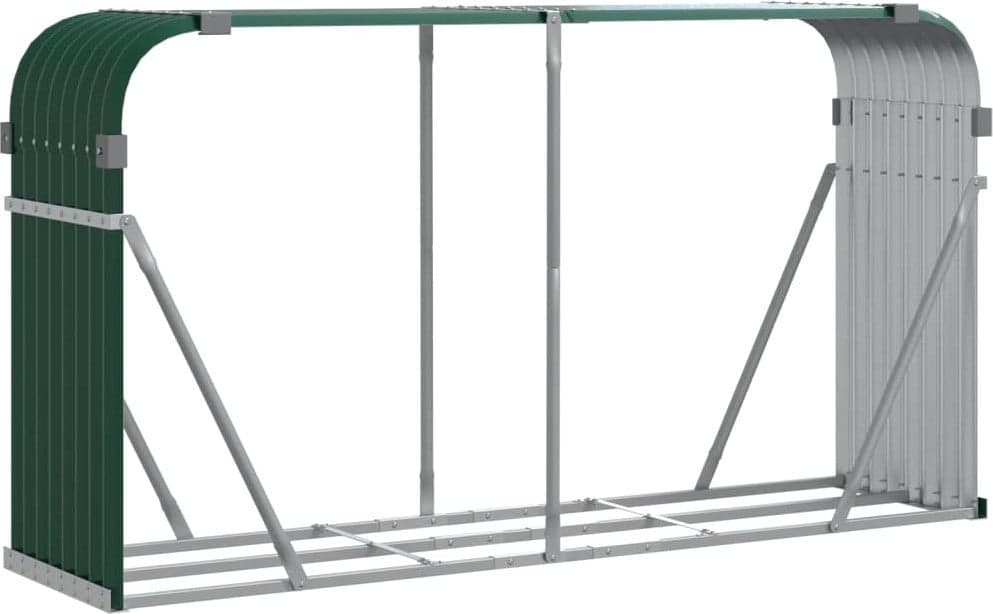Syfax Haardhoutopslag van gegalvaniseerd staal, Groen, B/D/H: 234 x 45 x 100 cm