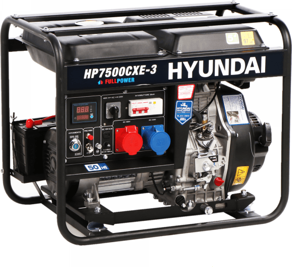 Hyundai HP7500CXE-3 - Generatore di corrente diesel - Continua 4.5 kW Full-Power - 5.2 KW
