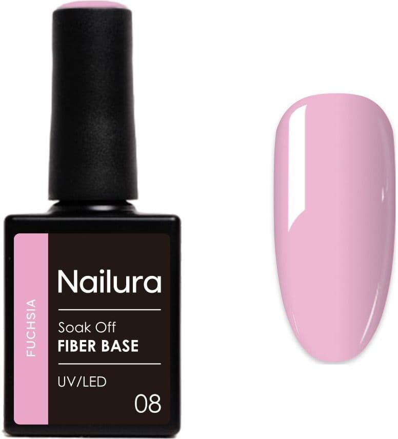 Nailura Fiber Base 08 - Fuchsia - 10 Ml. Skjønnhet Negler Gellakk Negletilbehør