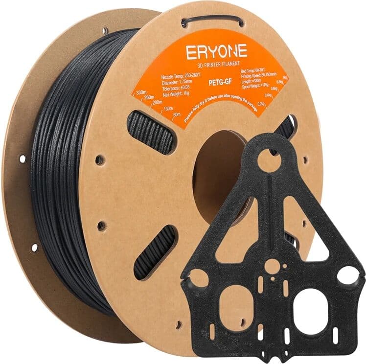 ERYONE 3KG Glass Fiber PETG Filament 1.75mm +/- 0.03mm, 3D Printing Filament PETG GF