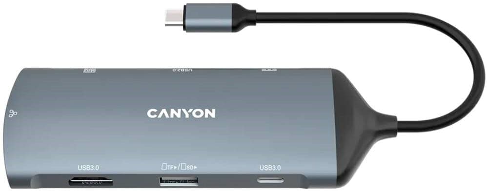 Canyon DS15 8-i-1 USB-C Hub - Grå