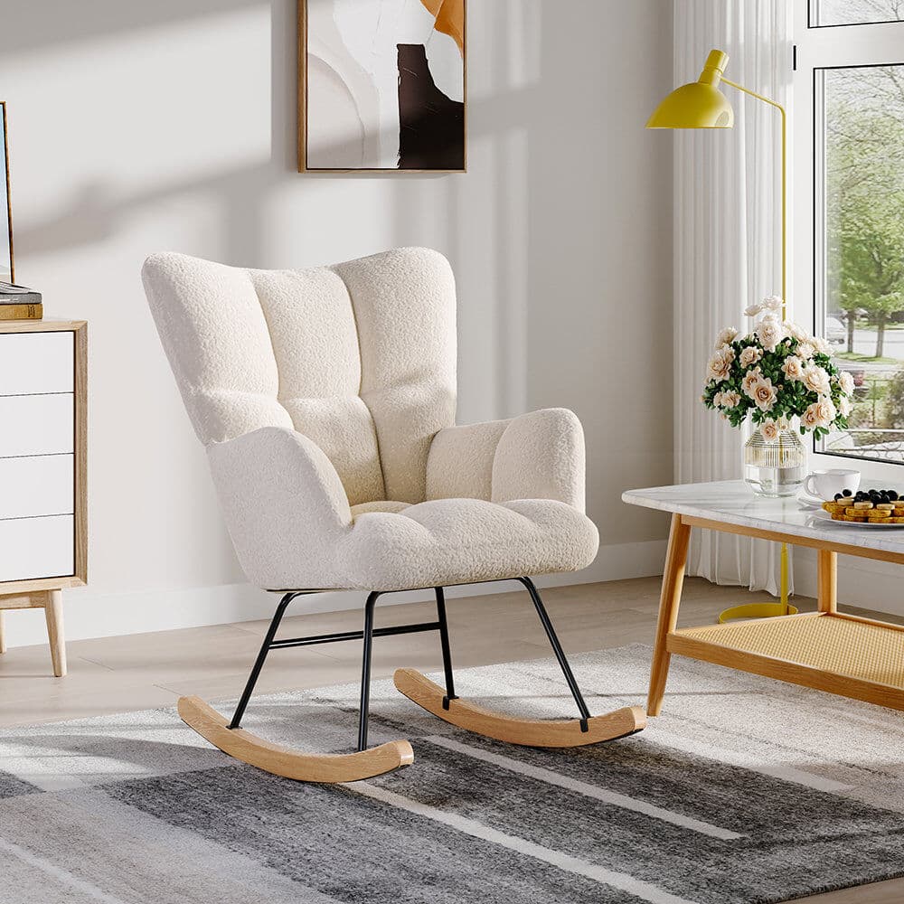 Fjørde & Co Herrera Rocking Chair White 98.5cm H X 69cm W X 86cm D