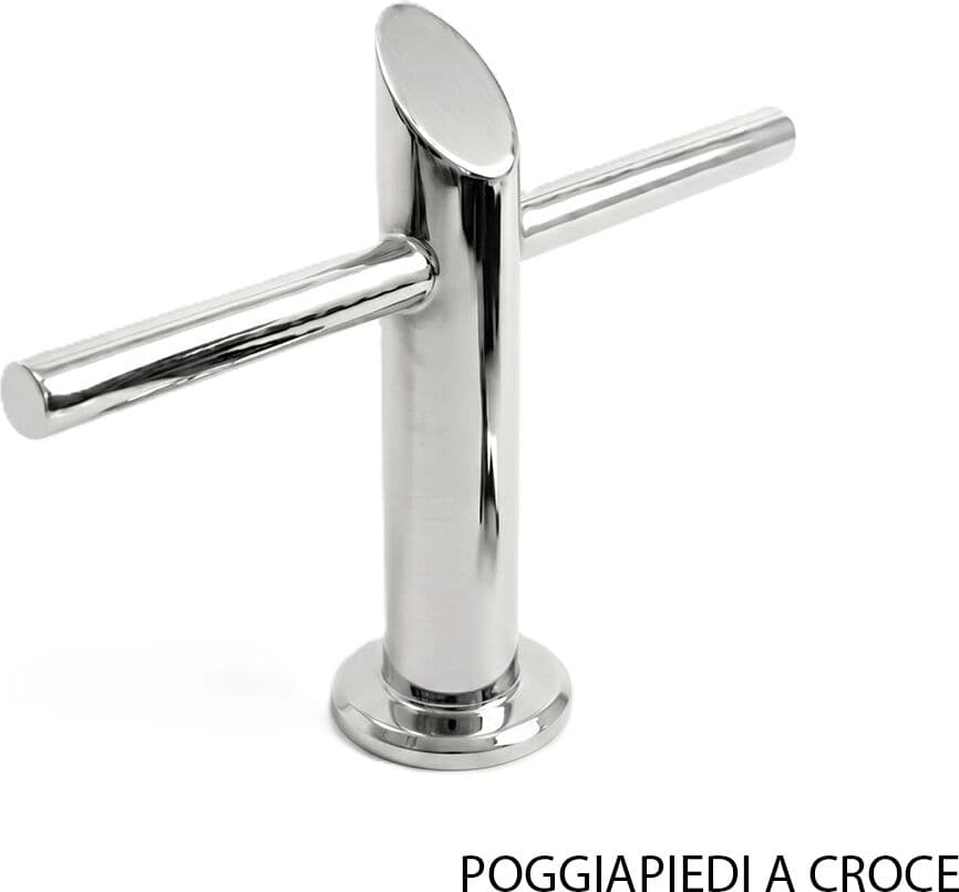 Melcap Poggiapiedi a Croce in Acciaio Silver per Parrucchieri e Centri Estetici – Supporto Professionale