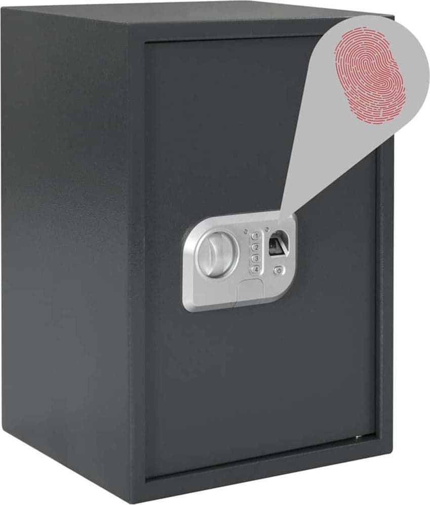vidaXL Digitale kluis met slot, donkergrijs, H x B x D: 50 x 35 x 31 cm, staal