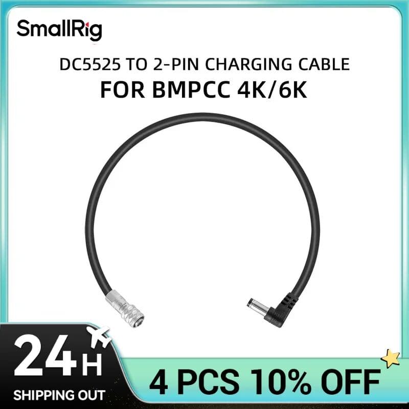 SmallRig DC5525 to 2-Pin Charging Cable for BMPCC 4K/6K 2920