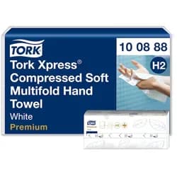 Tork Xpress | Premium | weiche Multifold-Handtücher | 100888 | komprimiert : 32 cm lang,  Multifold M (3x gefaltet) | weiß