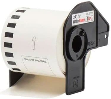 Q-Nomic DK-22251 Cinta continua negro/rojo sobre blanco   Papel   Multipropósito   62mmx15,24M