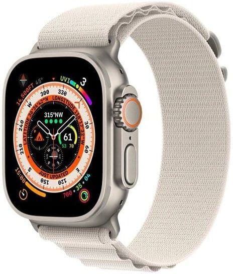 Apple Watch Ultra (2022)   49 mm   GPS + Cellular   silver   Alpine Loop Stjärnglans Medium
