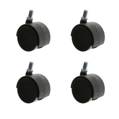 MS Beschläge Möbelrolle Rolle Kunststoffrolle Hartbodenrolle div Durchmesser Ø40mm M6 4er-Pack