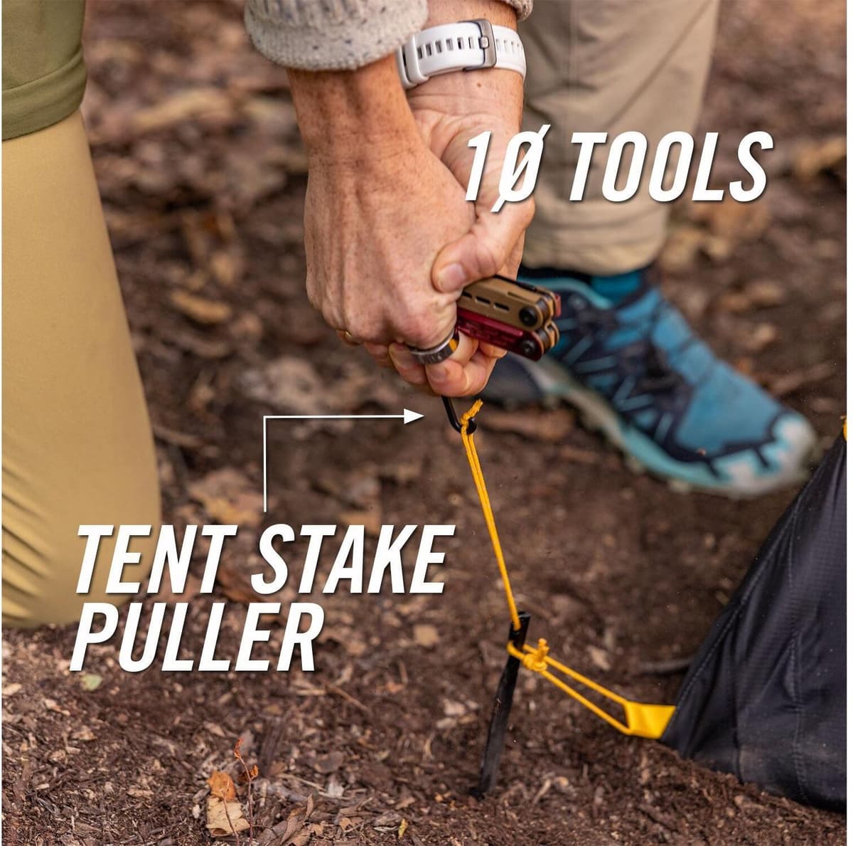 Multitool GERBER "Camping-Tool STAKEOUT SPARK 10 Funktionen, Coyote", braun, B:13,9cm H:24cm L:2,9cm, Edelstahl, Multifunktionswerkzeuge, Multitool braun Einheitsgröße