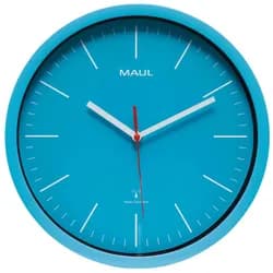 MAUL Wanduhr MAULjump Ø 31 x 4.2 cm funkgesteuert Kunststoff 1 x AA (1.5 V) hellblau